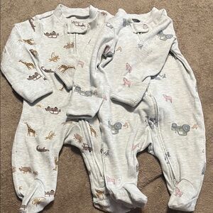 Carter's Gray Animal Print Footies